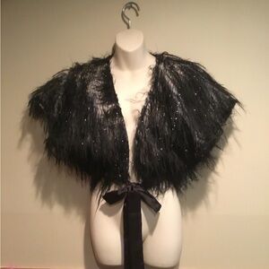 Steve Madden Tie up Eyelash top O/S NWT Black